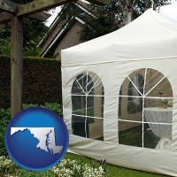 maryland map icon and a garden party tent