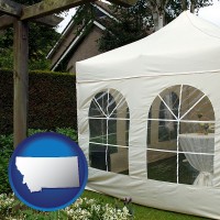 montana map icon and a garden party tent