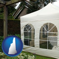 new-hampshire map icon and a garden party tent