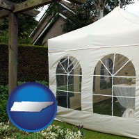 tennessee map icon and a garden party tent