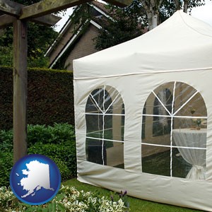 a garden party tent - with Alaska icon