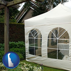a garden party tent - with Delaware icon