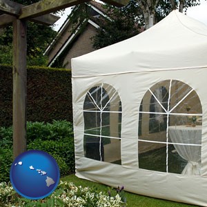 a garden party tent - with Hawaii icon