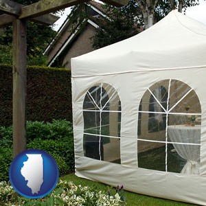 a garden party tent - with Illinois icon