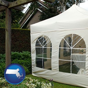 a garden party tent - with Massachusetts icon