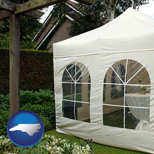 a garden party tent - with North Carolina icon