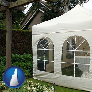 a garden party tent - with New Hampshire icon