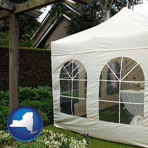 a garden party tent - with New York icon