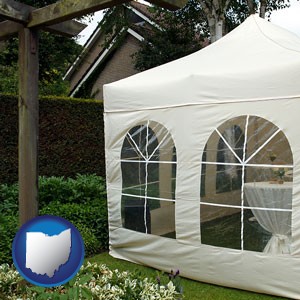 a garden party tent - with Ohio icon
