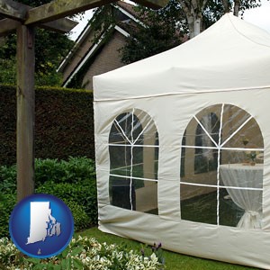 a garden party tent - with Rhode Island icon