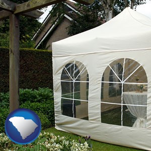 a garden party tent - with South Carolina icon
