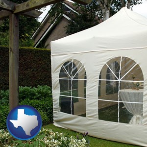 a garden party tent - with Texas icon