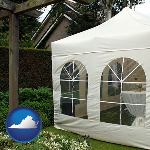 a garden party tent - with Virginia icon